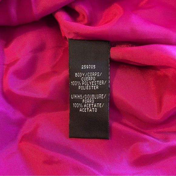 JS Boutique vintage fuchsia chiffon draped one shoulder dress beaded size 10 - Picture 7 of 13